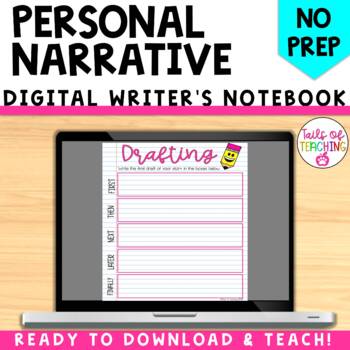 Preview of Digital Writing Notebook- Personal Narrative- Distance Learning-Google Classroom