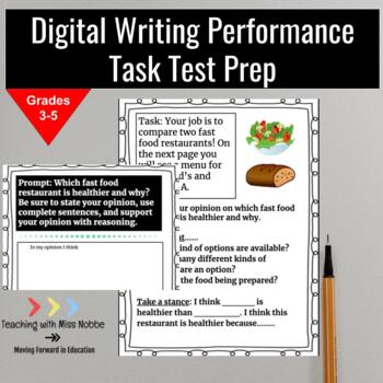 Preview of Digital Writing Performance Task ELA Test Prep Opinion Piece