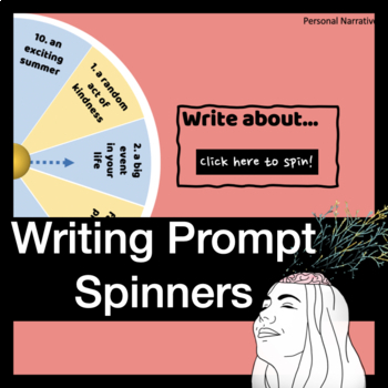 Preview of Digital Writing Prompt Spinners || writing process: brainstorm