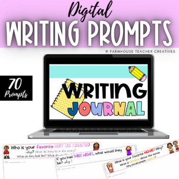 Preview of Digital Writing Prompts (Daily Writing Journal, 70 Prompts)