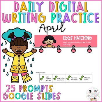 Preview of Digital Writing Prompts Easter April Google Classroom