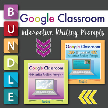 Preview of Digital Writing Prompts, Google Classroom Interactive Writing Journals Bundle