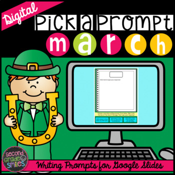 Preview of Digital Writing Prompts | March Writing Prompts for Google