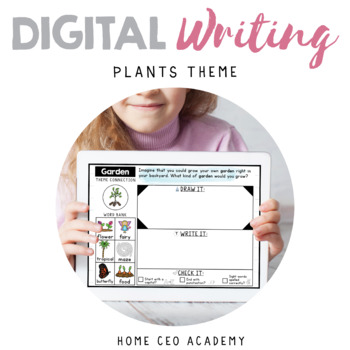 Preview of Digital Writing Prompts - Plants Theme (Week 10 Creative Writing Center)