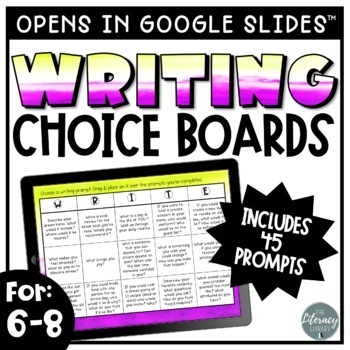 Preview of Digital Writing Prompts for Middle School