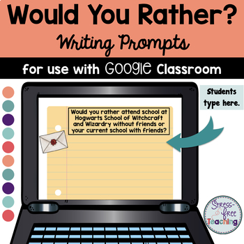 DIGITAL Writing Prompts - Would You Rather Questions in 2023