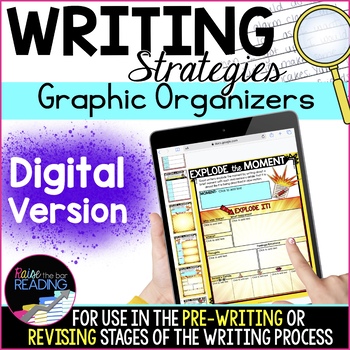 Preview of Digital Writing Strategies Graphic Organizers (Small Moments, RACE, Hamburger)