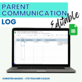 Digital and Editable Parent Communication Log - Middle Sch