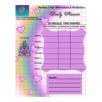 Preview of Digital and Editable Self Help Daily Planner