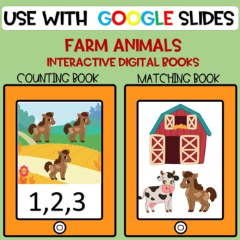 Preview of Digital and Interactive Farm Animal Books! Distance Learning. Google Slides.