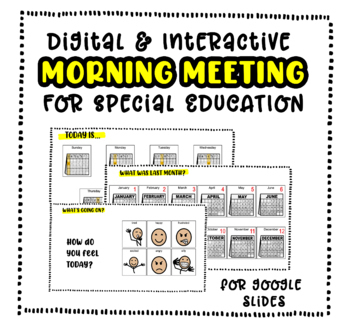 Preview of Digital and Interactive Morning Meeting for Special Education