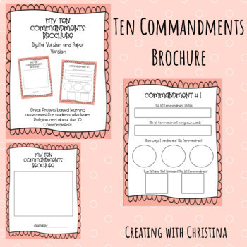 Preview of Digital and Paper Ten Commandments and Beatitudes Brochures