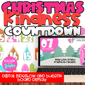 Preview of Digital & Print Daily Kindness Countdown To Christmas Bulletin Board and Slide