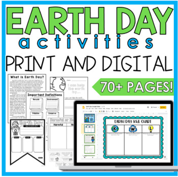 Preview of Digital and Print Earth Day Activities | Distance Learning, Google Classroom
