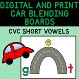 Digital and Printable Short Vowel Car Blending Boards BUNDLE