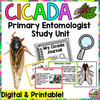 Preview of Cicada Unit Study, Presentation, Student Journal and Craft Digital and Printable