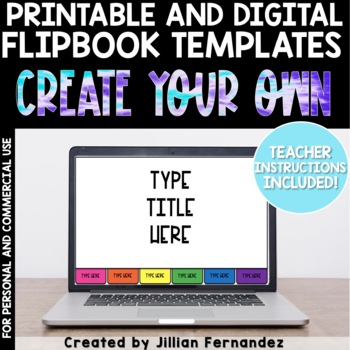 Preview of Digital and Printable Editable Flipbook Templates