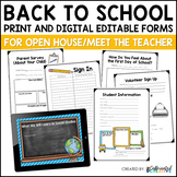 Printable and Digital Back to School Forms and Open House Slides