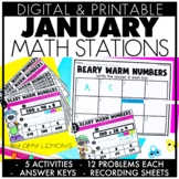 Digital and Printable January Math Stations