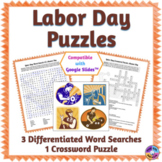 Digital and Printable Labor Day Word Search & Crossword Puzzles