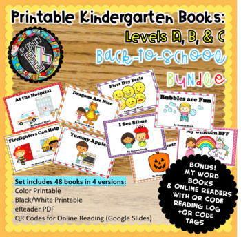 Preview of Digital and Printable Leveled Books - Back to School Bundle