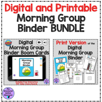Preview of Digital and Printable Morning Meeting Binder BUNDLE for Special Education