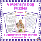 Digital and Printable Mothers Day Word Search & Crossword Puzzles