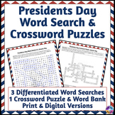 Digital and Printable Presidents Day Word Search & Crosswo