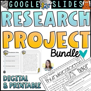 Preview of Digital and Printable Research Projects | Google Slides Bundle