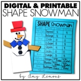 Snowman Craft for 2D Shapes, Winter Math Activity for Shap