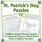 Digital and Printable St. Patrick's Day Word Search & Cros