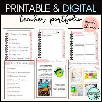 Preview of Digital and Printable Teacher Portfolio for School Interviews