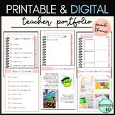 Digital and Printable Teacher Portfolio for School Interviews