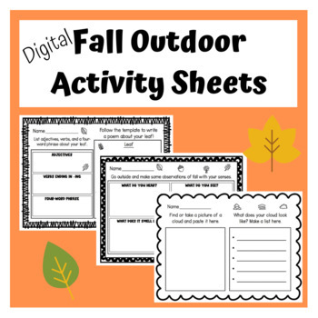 Preview of Digital and Virtual Fall Outdoor Activity Printable
