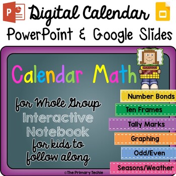 Preview of Digital calendar math - digital interactive calendar notebook
