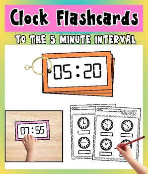 Preview of Digital clock flashcards to the 5 Minute Interval Activities And worksheets