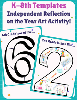 Preview of Digital k-8 Templates Reflection on the Year INDEPENDENT Art Activity! NO PREP