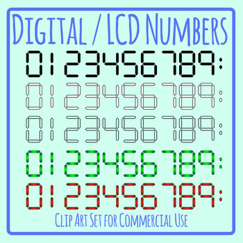 Digital or LCD Display Numbers for Calculators / Screen / Clocks 0