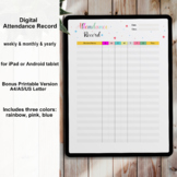 Digital & printable Attendance Record,weekly & monthly & y