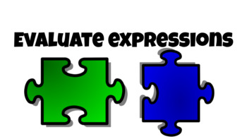Preview of Digital puzzle evaluate expressions