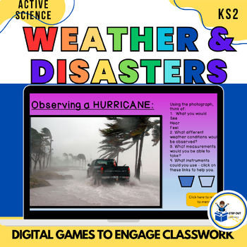 Preview of Extreme weather digital activity, science worksheets, practicals, comprehension