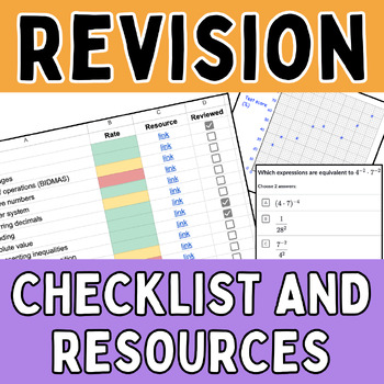 Preview of Digital revision tracker for MYP Maths eAssessment (checklist and resources)