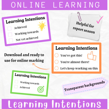 Preview of Digital stamps: Learning Intentions