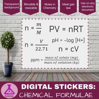 Preview of Digital stickers on Chemical Formulas 