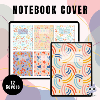 Preview of Digital teacher planner goodnotes,abstract book cover template,Back to School