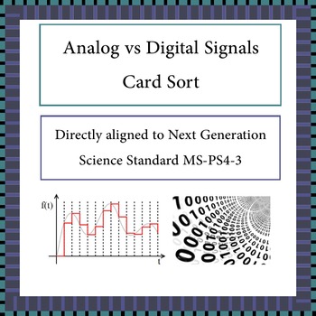 Preview of Digital vs Analog Signals Card Sort NGSS MS-PS4-3