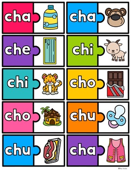 Letra Ch S labas con cha che chi cho chu Spanish alphabet activities