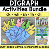 Digraph worksheets kindergarten sh ch wh ck th digraph act