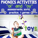 Diphthong Activities OI & OY Phonics Worksheets, Sorts, Pu