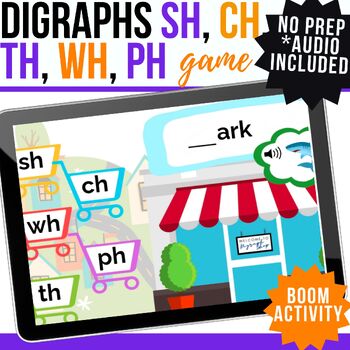 Preview of Consonant Digraphs Digital Boom™ Game for SH, CH, TH, and WH